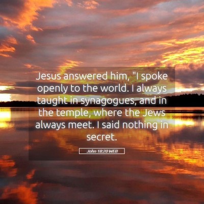 Picture 05 - John 18:20 WEB - Jesus answered him, 