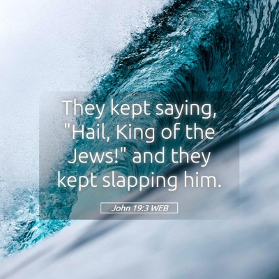 Picture 05 - John 19:3 WEB - They kept saying, 