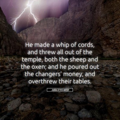 Picture 05 - John 2:15 WEB - He made a whip of cords, and threw all out of the - Bible Verse Picture