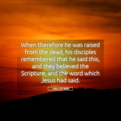 Picture 05 - John 2:22 WEB - When therefore he was raised from the dead, his - Bible Verse Picture