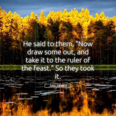 Picture 05 - John 2:8 WEB - He said to them, 