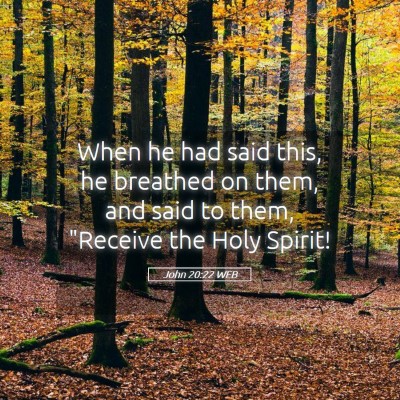 Picture 05 - John 20:22 WEB - When he had said this, he breathed on them, and - Bible Verse Picture