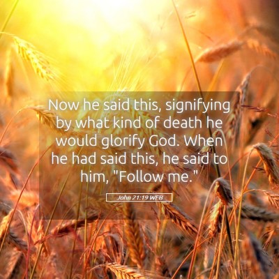 Picture 05 - John 21:19 WEB - Now he said this, signifying by what kind of - Bible Verse Picture