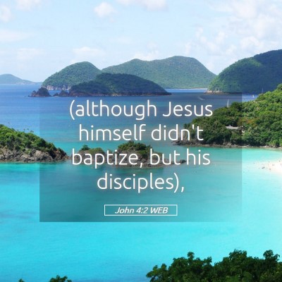 Picture 05 - John 4:2 WEB - (although Jesus himself didn't baptize, but his - Bible Verse Picture