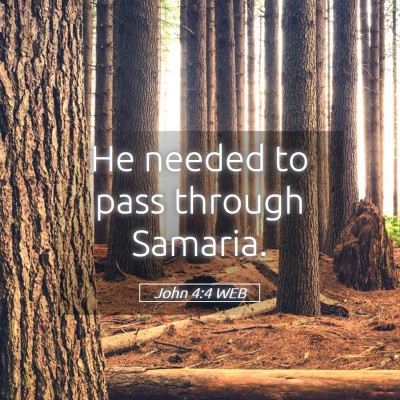 Picture 05 - John 4:4 WEB - He needed to pass through - Bible Verse Picture