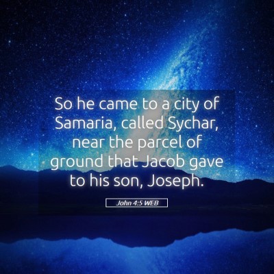 Picture 05 - John 4:5 WEB - So he came to a city of Samaria, called Sychar, - Bible Verse Picture