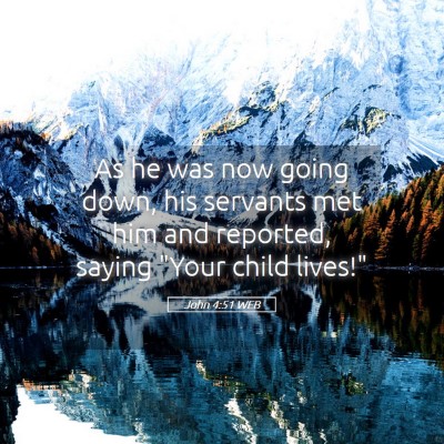 Picture 05 - John 4:51 WEB - As he was now going down, his servants met him - Bible Verse Picture