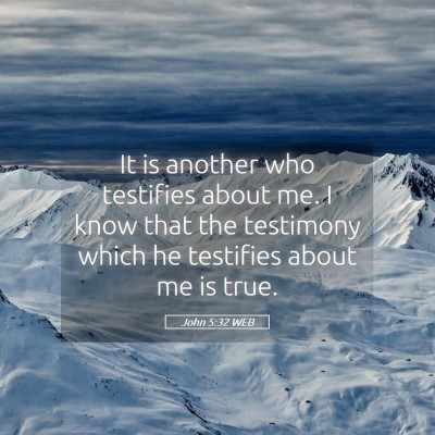 Picture 05 - John 5:32 WEB - It is another who testifies about me. I know that - Bible Verse Picture