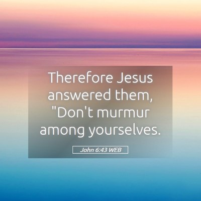 Picture 05 - John 6:43 WEB - Therefore Jesus answered them, 