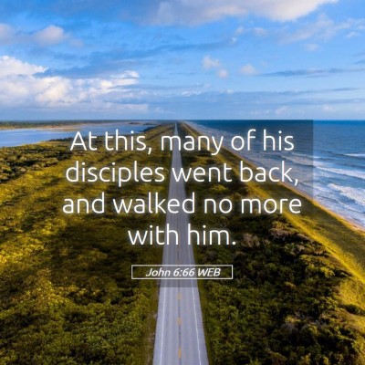 Picture 05 - John 6:66 WEB - At this, many of his disciples went back, and - Bible Verse Picture