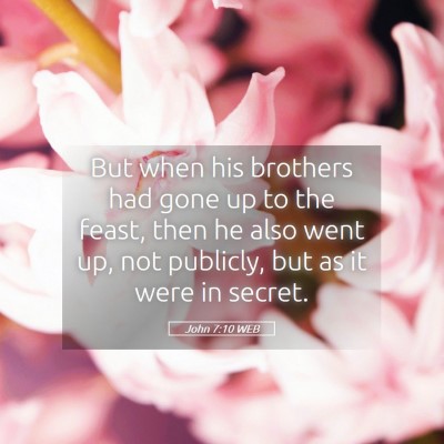 Picture 05 - John 7:10 WEB - But when his brothers had gone up to the feast, - Bible Verse Picture