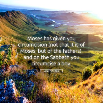 Picture 05 - John 7:22 WEB - Moses has given you circumcision (not that it is - Bible Verse Picture