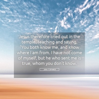 Picture 05 - John 7:28 WEB - Jesus therefore cried out in the temple, teaching - Bible Verse Picture