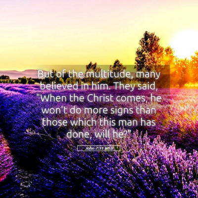 Picture 05 - John 7:31 WEB - But of the multitude, many believed in him. They - Bible Verse Picture