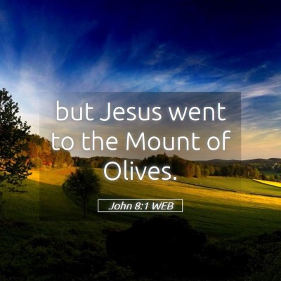 Picture 05 - John 8:1 WEB - but Jesus went to the Mount of - Bible Verse Picture