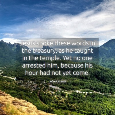 Picture 05 - John 8:20 WEB - Jesus spoke these words in the treasury, as he - Bible Verse Picture