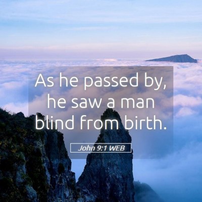 Picture 05 - John 9:1 WEB - As he passed by, he saw a man blind from - Bible Verse Picture