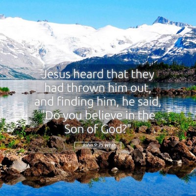Picture 05 - John 9:35 WEB - Jesus heard that they had thrown him out, and - Bible Verse Picture