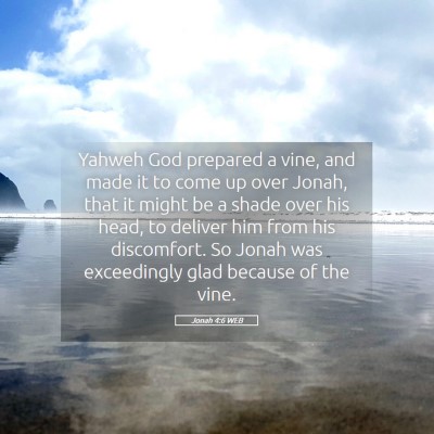 Picture 05 - Jonah 4:6 WEB - Yahweh God prepared a vine, and made it to come - Bible Verse Picture