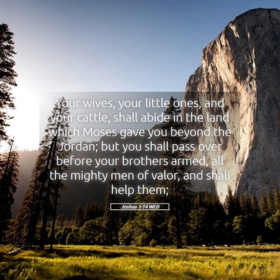 Picture 05 - Joshua 1:14 WEB - Your wives, your little ones, and your cattle, - Bible Verse Picture