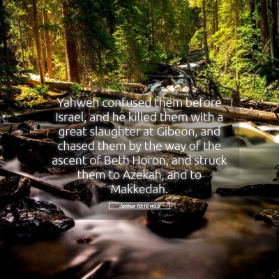 Picture 05 - Joshua 10:10 WEB - Yahweh confused them before Israel, and he killed - Bible Verse Picture