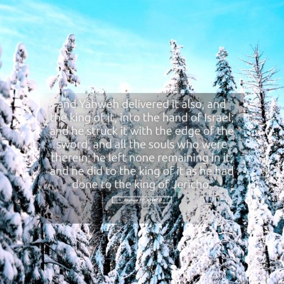 Picture 05 - Joshua 10:30 WEB - and Yahweh delivered it also, and the king of it, - Bible Verse Picture