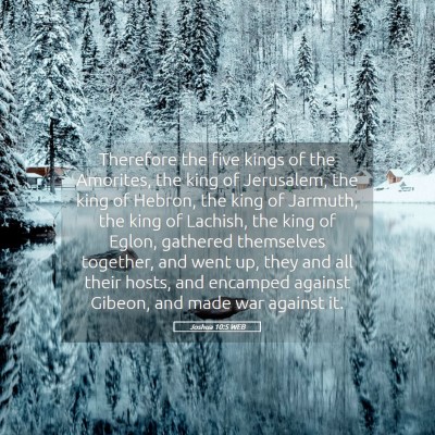 Picture 05 - Joshua 10:5 WEB - Therefore the five kings of the Amorites, the - Bible Verse Picture