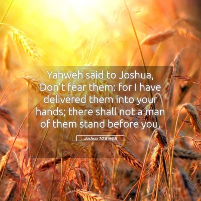 Picture 05 - Joshua 10:8 WEB - Yahweh said to Joshua, Don't fear them: for I - Bible Verse Picture