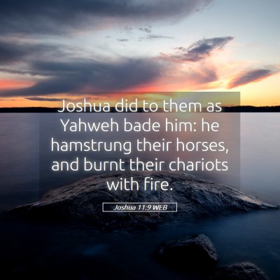 Picture 05 - Joshua 11:9 WEB - Joshua did to them as Yahweh bade him: he - Bible Verse Picture