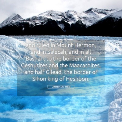 Picture 05 - Joshua 12:5 WEB - and ruled in Mount Hermon, and in Salecah, and in - Bible Verse Picture