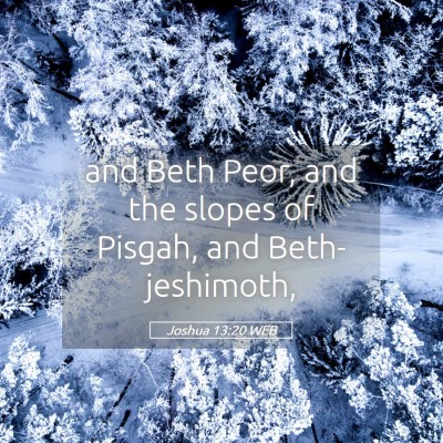 Picture 05 - Joshua 13:20 WEB - and Beth Peor, and the slopes of Pisgah, and - Bible Verse Picture