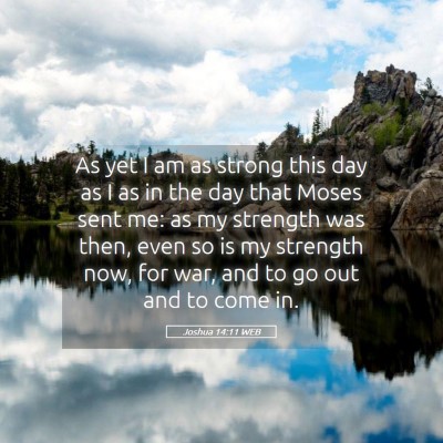 Picture 05 - Joshua 14:11 WEB - As yet I am as strong this day as I as in the day - Bible Verse Picture