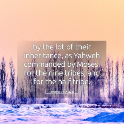 Picture 05 - Joshua 14:2 WEB - by the lot of their inheritance, as Yahweh - Bible Verse Picture
