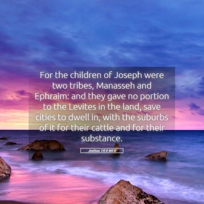 Picture 05 - Joshua 14:4 WEB - For the children of Joseph were two tribes, - Bible Verse Picture