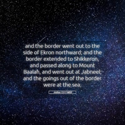 Picture 05 - Joshua 15:11 WEB - and the border went out to the side of Ekron - Bible Verse Picture