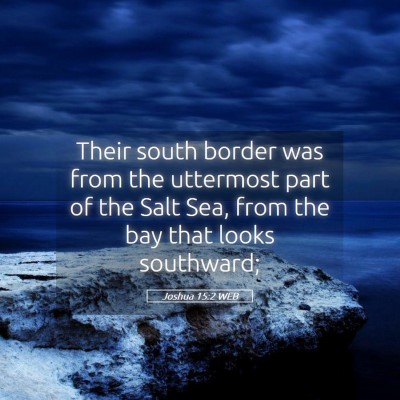 Picture 05 - Joshua 15:2 WEB - Their south border was from the uttermost part of - Bible Verse Picture