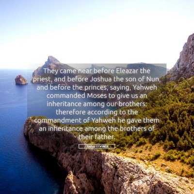 Picture 05 - Joshua 17:4 WEB - They came near before Eleazar the priest, and - Bible Verse Picture