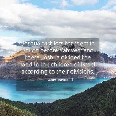 Picture 05 - Joshua 18:10 WEB - Joshua cast lots for them in Shiloh before - Bible Verse Picture