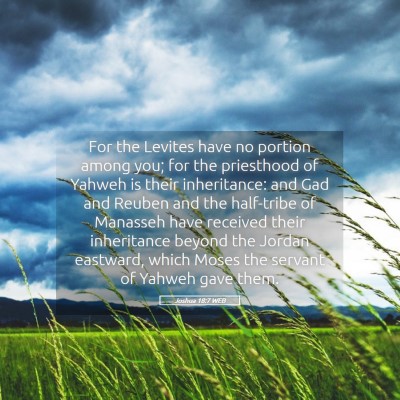 Picture 05 - Joshua 18:7 WEB - For the Levites have no portion among you; for - Bible Verse Picture