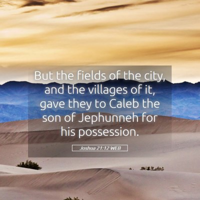 Picture 05 - Joshua 21:12 WEB - But the fields of the city, and the villages of - Bible Verse Picture