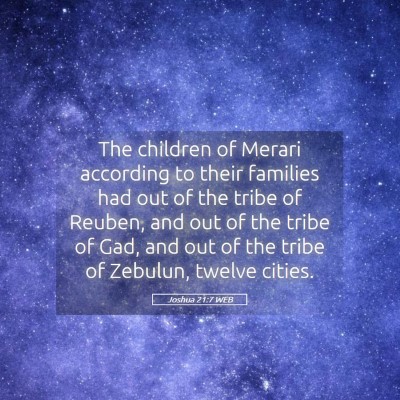 Picture 05 - Joshua 21:7 WEB - The children of Merari according to their - Bible Verse Picture
