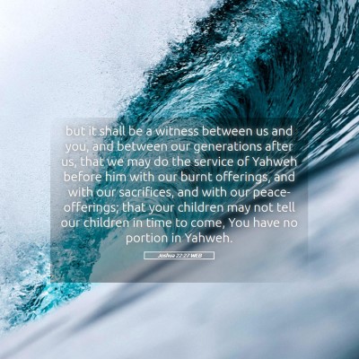 Picture 05 - Joshua 22:27 WEB - but it shall be a witness between us and you, and - Bible Verse Picture
