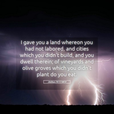 Picture 05 - Joshua 24:13 WEB - I gave you a land whereon you had not labored, - Bible Verse Picture