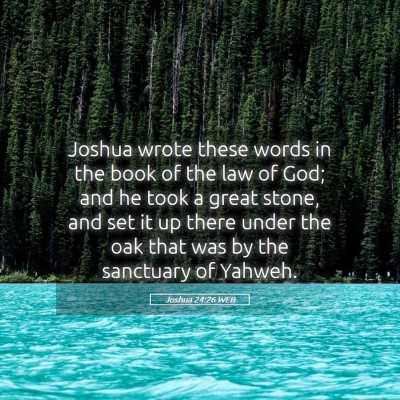 Picture 05 - Joshua 24:26 WEB - Joshua wrote these words in the book of the law - Bible Verse Picture