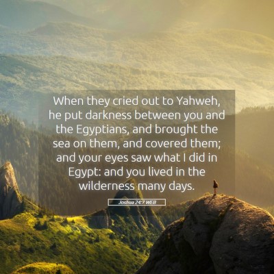 Picture 05 - Joshua 24:7 WEB - When they cried out to Yahweh, he put darkness - Bible Verse Picture