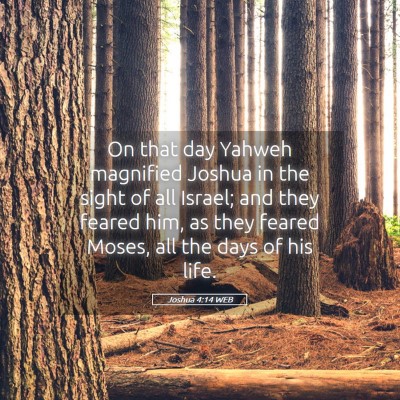 Picture 05 - Joshua 4:14 WEB - On that day Yahweh magnified Joshua in the sight - Bible Verse Picture