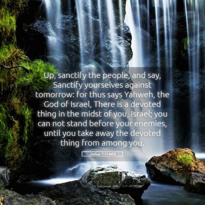 Picture 05 - Joshua 7:13 WEB - Up, sanctify the people, and say, Sanctify - Bible Verse Picture