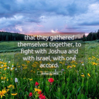 Picture 05 - Joshua 9:2 WEB - that they gathered themselves together, to fight - Bible Verse Picture