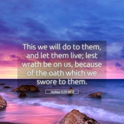 Picture 05 - Joshua 9:20 WEB - This we will do to them, and let them live; lest - Bible Verse Picture