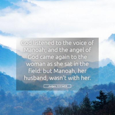 Picture 05 - Judges 13:9 WEB - God listened to the voice of Manoah; and the - Bible Verse Picture